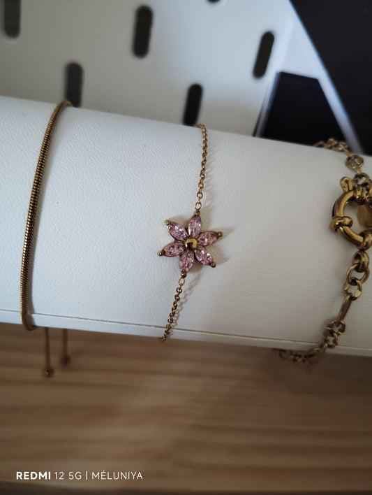 Bracelet Fleur rose
